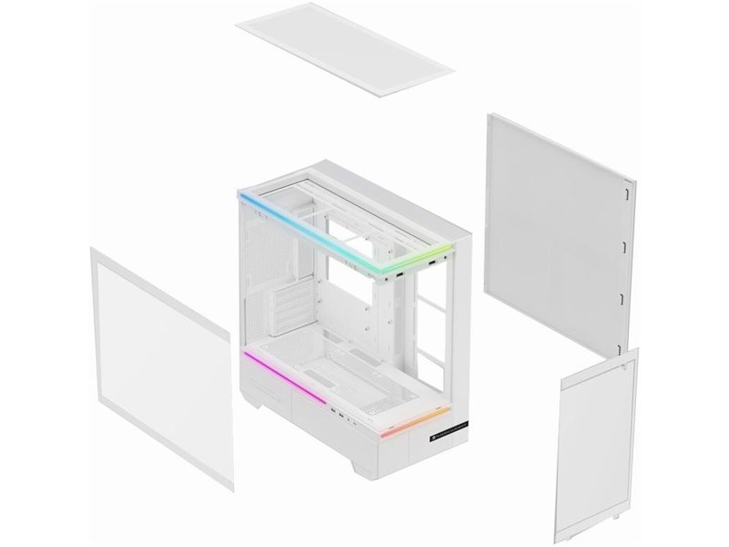 Корпус без блока питания/ Case Thermalright M10 Vision, Mini-Tower, TG, LCD, ARGB, no fans, 2xUSB-A 3.0, 1xUSB Type-C, mATX, mITX White