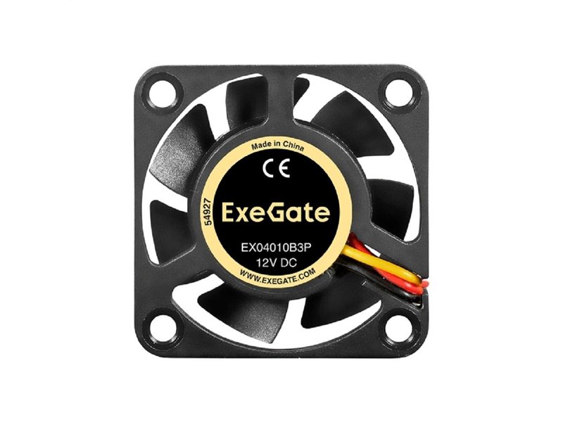 Exegate EX297011RUS Вентилятор 12В DC ExeGate EX04010B3P (40x40x10 мм, 2-Ball (двойной шарикоподшипник), 3pin, 5500RPM, 26dBA)