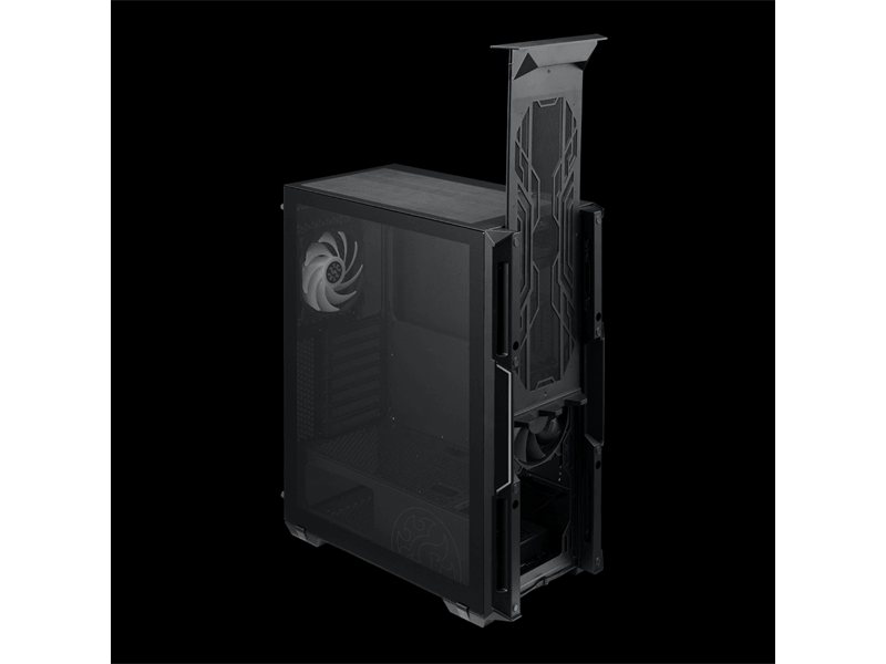 Корпус XPG STARKER BLACK (STARKER-BKCWW) (Midi-Tower, черный, TG, 120mm ARGB fan + 120mm fan)