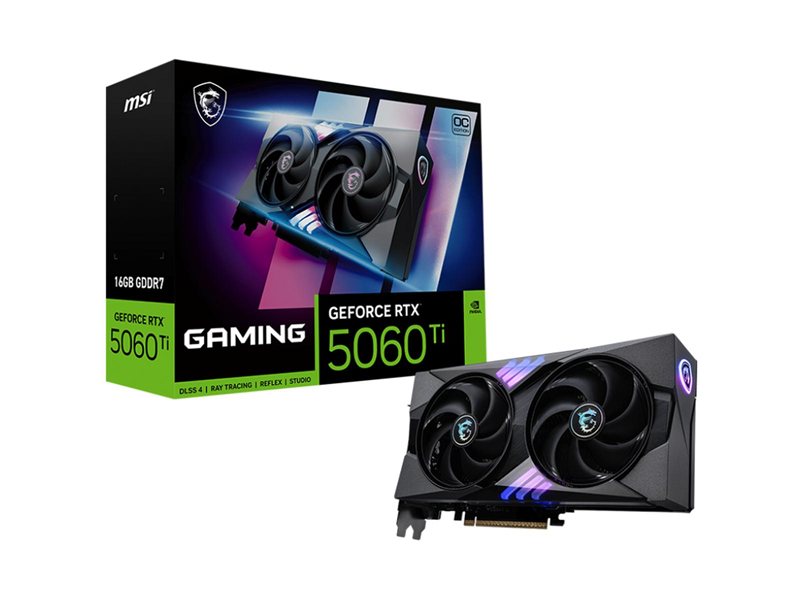 Видеокарта MSI RTX5060Ti GAMING OC 16GB GDDR7 128bit 3xDP HDMI 2FAN RTL