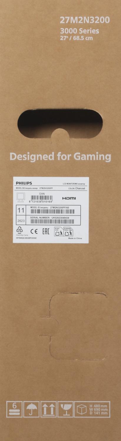 Монитор Philips 27" Evnia Gaming 27M2N3200PF черный IPS LED 16:9 HDMI матовая 1000:1 300cd 178гр/178гр 1920x1080 260Hz DP FHD 3.85кг