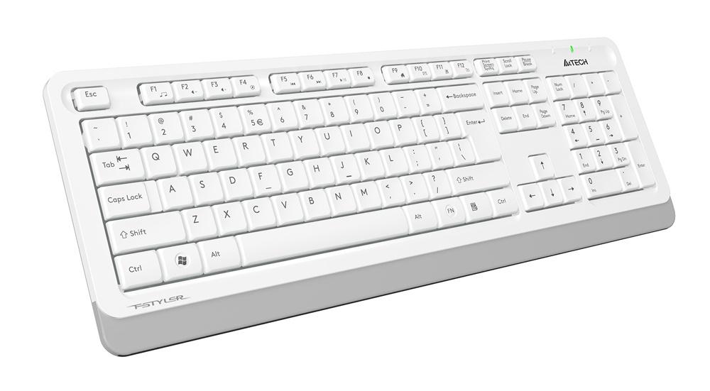 Клавиатура + мышь A4Tech Fstyler FG1010 клав:белый/серый мышь:белый/серый USB беспроводная Multimedia (FG1010 WHITE)