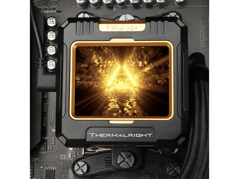Водяное охлаждение для процессора/ Water Cooling System Thermalright Frozen Warframe 420 ARGB (420mm, LED, Black, ARGB/ Fans: 3x140mm, 88.7CFM, 29.8dBA, 1750RPM/ Pump height 60mm, 23dBA, 3000RPM, Rad thickness 27mm/ S: 1851, 1700, 1200, 115X, 2011, 2066,