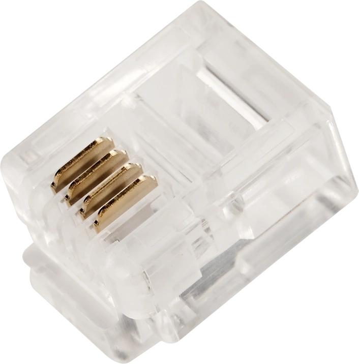 Коннектор Lanmaster (TWT-PL12-6P4C/JR100) UTP кат.3 RJ12 прозрачный (упак.:100шт)