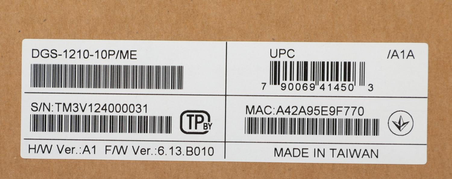 Коммутатор D-Link DGS-1210-10P/ME/A1A 8x1Гбит/с 2SFP 8PoE управляемый