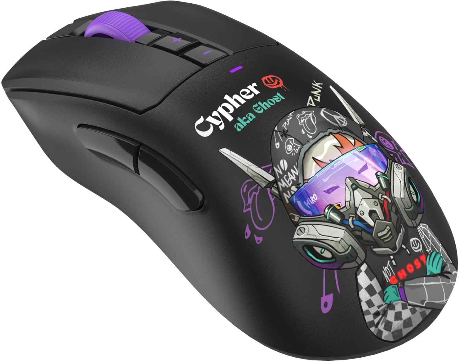 Мышь A4Tech Bloody R73 Pro черный/рисунок оптическая 26000dpi беспров. USB/USB-C 7but (R73 PRO CYPHER GHOST)