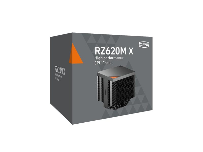Кулер для процессора/ CPU Cooler PCCooler RZ620M X BK (210W, 4-pin PWM, 118.5mm, Al/Cu, 6x6mm, 1x100mm, 54.2CFM, 32.5dBA, 3000RPM, S: 1851/1700/1200/115X, AM5/AM4, black)
