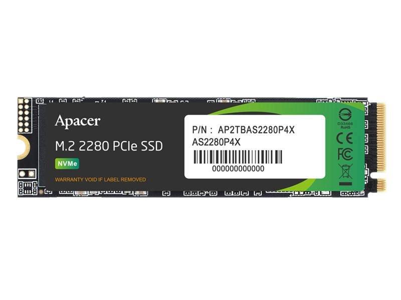 Твердотельный накопитель Apacer SSD AS2280P4X 256Gb M.2 2280 PCIe Gen3x4, R2100/W1300 Mb/s, 3D NAND, MTBF 1.5M, NVMe, 170TBW, Retail, 3 years (AP256GAS2280P4X-1)