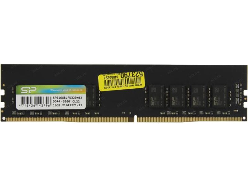 Silicon Power DDR4 DIMM 16GB SP016GBLFU320X02 PC4-25600, 3200MHz