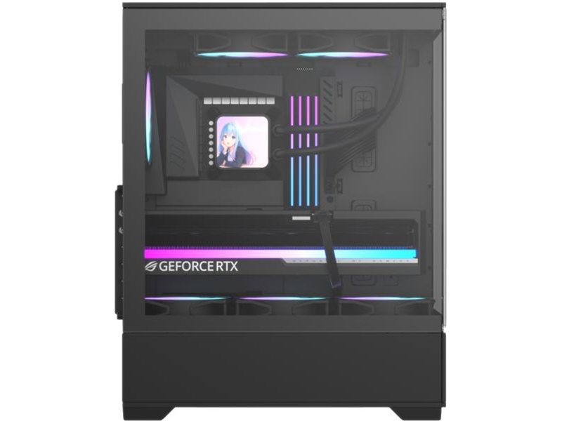 корпус Formula V Line Crystal Z1 Plus Black AR V2, ATX, Left & Front side Tempered Glass, USB3.0*1+USB2.0*1,+Type C*1, TOP 2x120mm ARGB, REAR 1x120mm ARGB