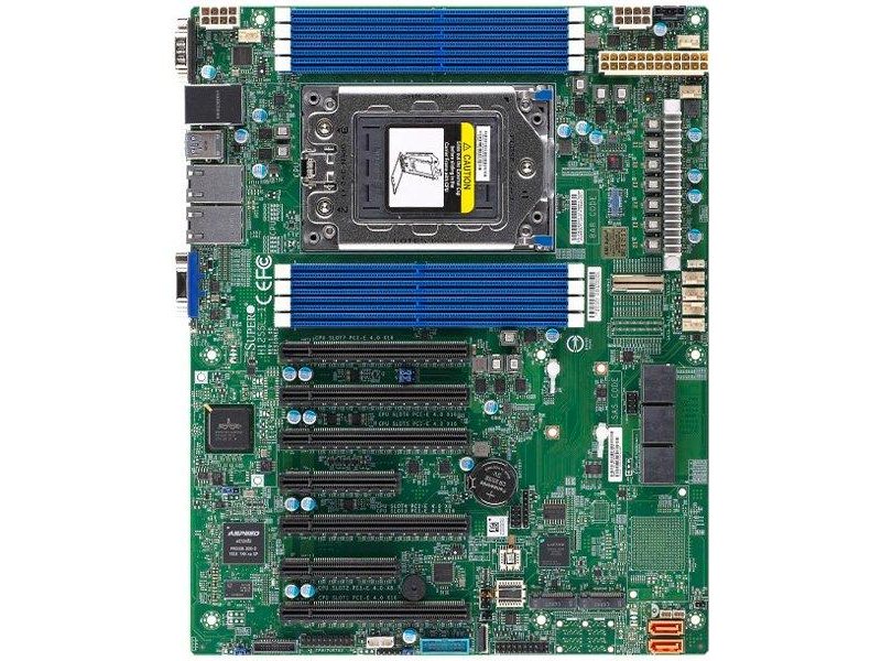 Материнская плата SuperMicro MBD-H12SSL-I-B Intelligent Platform Management Interface, Single AMD EPYC™ 7003/7002 Series Processor,2TB Registered ECC DDR4 3200MHz SDRAM in 8 DIMMs,5 PCI-E 4.0 x16,2 PCI-E 4.0 x8,8 SATA3, 2 M.2