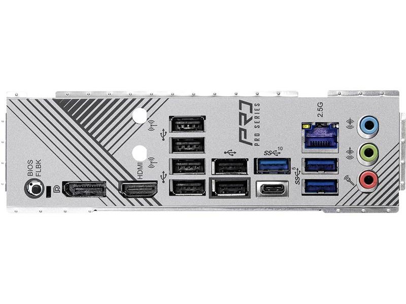 Материнская плата ASROCK B650 PRO RS, AM5, B650, 4*DDR5, 4*SATA, 3*M.2, 3*USB 3.2, 6*USB 2.0, Type-C, 2*PCIx16, 1*PCIx1, 1*M.2 (Key E), HDMI+DP, ATX