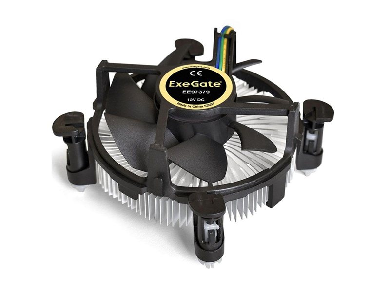 Вентилятор Exegate Кулер ExeGate EE97379 (Al, LGA775/1150/1151/1155/1156/1200, TDP 65W, Fan 92mm, 2400RPM, Hydro bearing, 4pin, 23db, 175г, на защелках, с термопастой, Retail box) (116481)