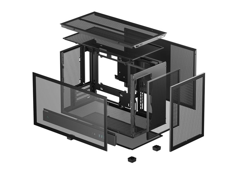 корпус Deepcool CH260 без БП, боковое окно (закаленное стекло), черный, MICRO ATX/MINI-ITX (R-CH260-BKNGM0-G-1)