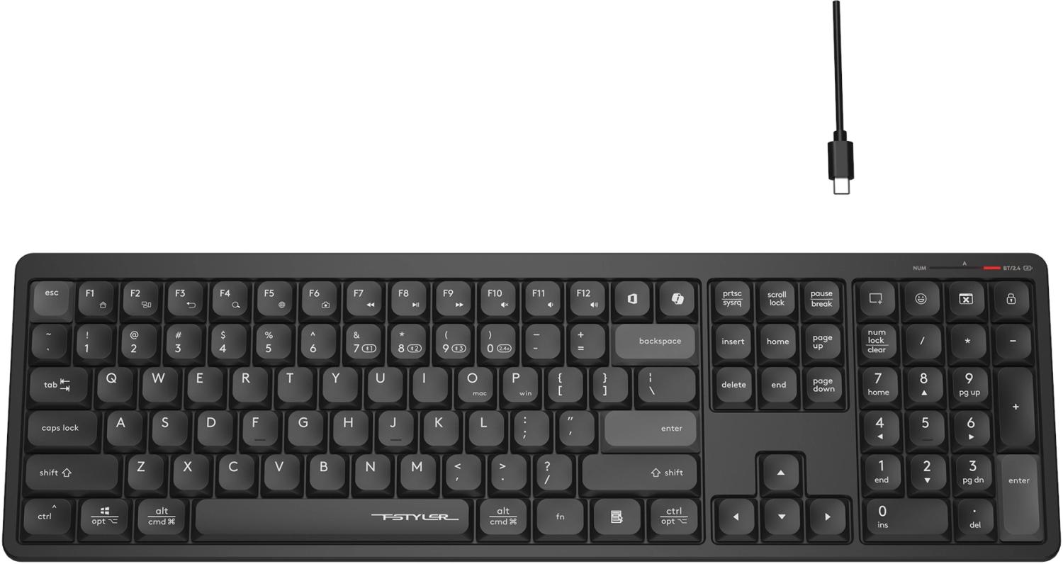 Клавиатура A4Tech FBX55C черный USB беспроводная BT/Radio slim Multimedia