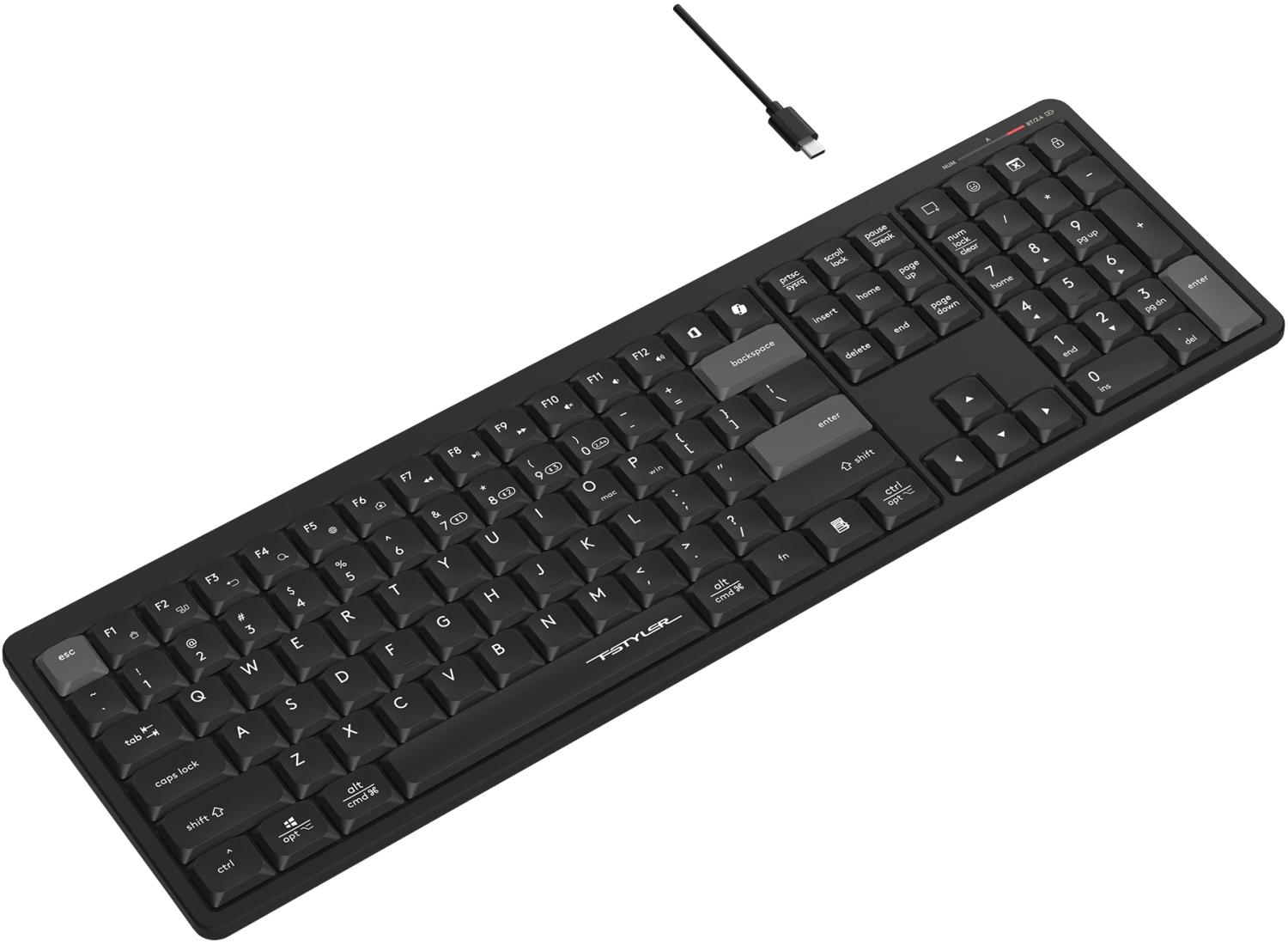 Клавиатура A4Tech FBX55C черный USB беспроводная BT/Radio slim Multimedia
