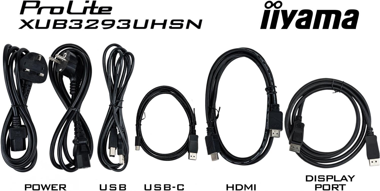 Монитор Iiyama 31.5" XUB3293UHSN-B5 черный IPS LED 16:9 HDMI M/M матовая HAS Piv 350cd 178гр/178гр 3840x2160 60Hz DP 4K USB 9.9кг