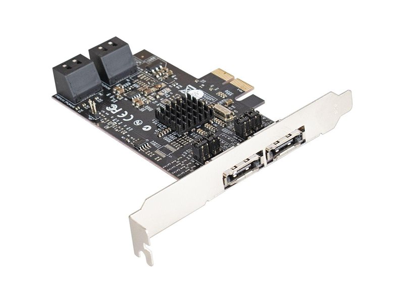 Контроллер Exegate EXE-504 (PCI-E x1 v2.0, SATA3 RAID, 4 int.+2 ext., Marvell Chispet 88SE9230)