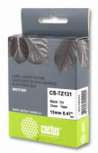 Картридж ленточный Cactus CS-TZ131 TZe-131 черный на прозрачном 12x8 для Brother 1010/1280/1830VP/7600VP