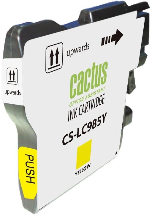 Картридж струйный Cactus CS-LC985Y желтый (15мл) для Brother DCPJ315W/DCPJ515W/MFCJ265W с чипом