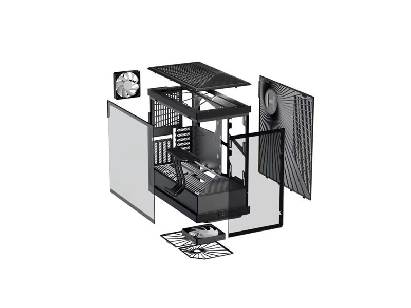 Корпус без блока питания/ Case HYTE Y40, Midi-Tower, TG, no fans, 2xUSB-A 3.2, 1xUSB Type-C, ATX, mATX, mITX Pitch Black