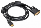 Кабель Buro HDMI (m) DVI-D (m) 1.8м (HDMI-19M-DVI-D-1.8M) феррит.кольца черный [HDMI-19M-DVI-D-1.8M]