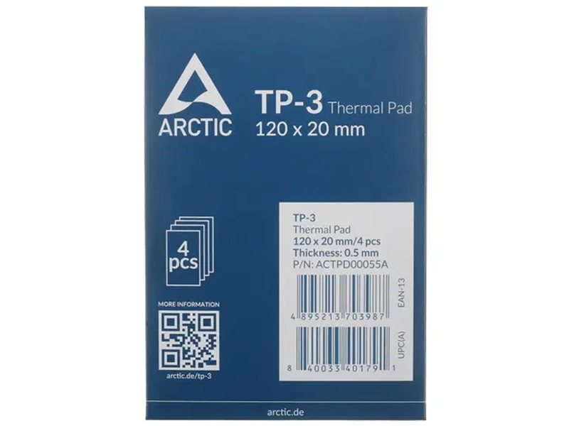 Thermal pad 120x20mm, 0.5mm - 4 Pack TP-3 ACTPD00055A