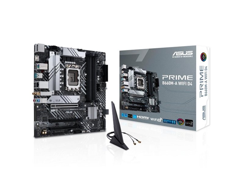 Материнская плата ASUS PRIME B660M-A WIFI D4 LGA1700 mATX 4xDDR4 3xPCIEx16 2xM.2 DP 2xHDMI GLAN Wi-Fi 6 (90MB1AE0-M1EAY0)