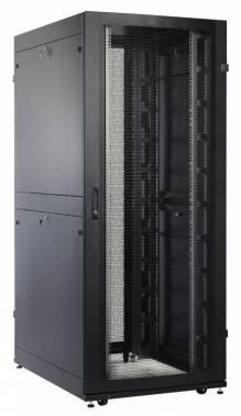 Шкаф серверный ЦМО (ШТК-СП-48.8.12-48АА-9005) напольный 48U 800x1130мм пер.дв.перфор. задн.дв.перфор.2-хст. 2 бок.пан. направл.под закл.гайки 1350кг черный 890мм 170кг 180град. 2215мм