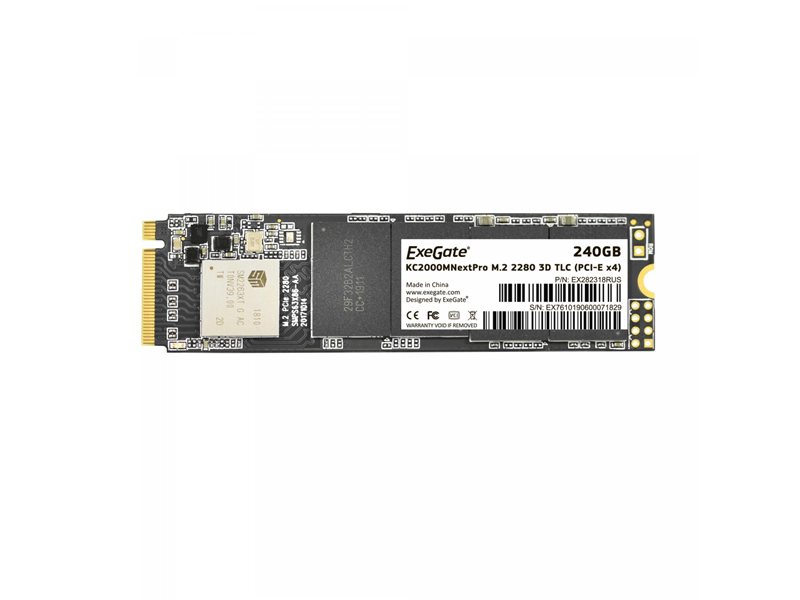 ExeGate SSD M.2 240GB ExeGate NextPro KC2000TP240 (PCIe Gen3x4, NVMe, 22x80mm, 3D TLC) [EX282318RUS]