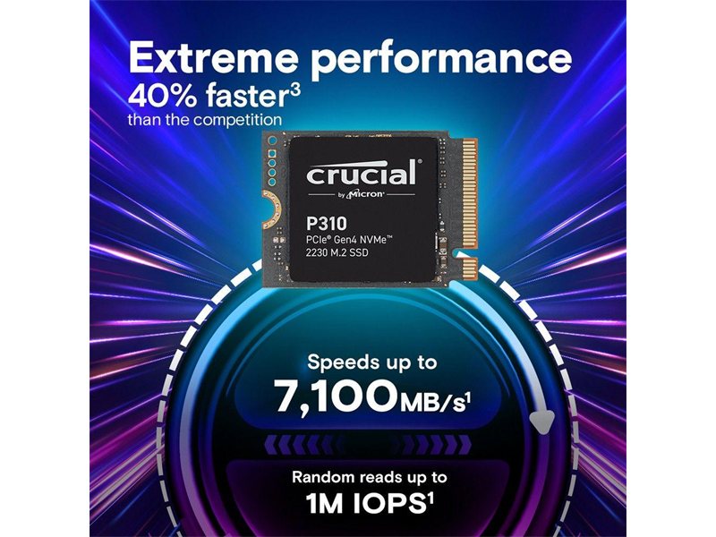 Твердотельный накопитель Crucial P310 2TB PCIe Gen4 NVMe 2230 M.2 SSD CT2000P310SSD2