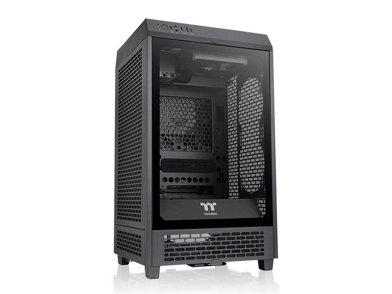 Корпус Thermaltake The Tower 200/Black/Win/SPCC/Tempered Glass*1/CT140 Fan*2/Color Box