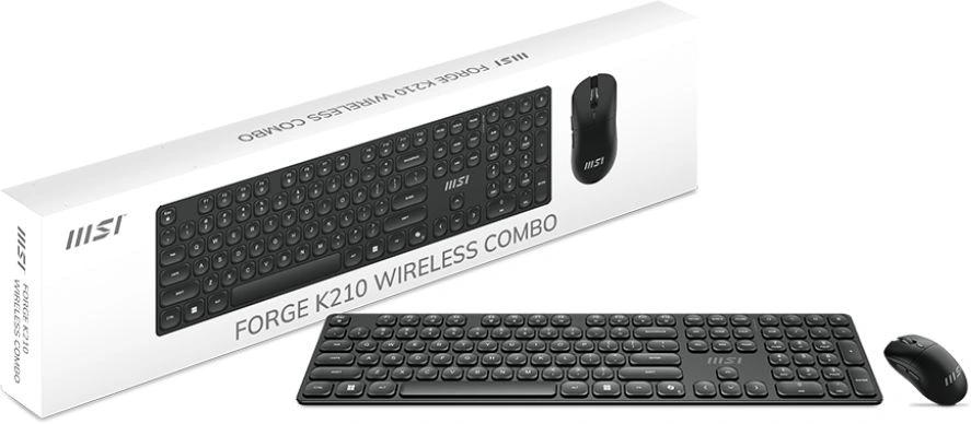 Клавиатура + мышь MSI Forge K210 Combo клав:черный мышь:черный USB беспроводная (S11-43RU213-Y92)