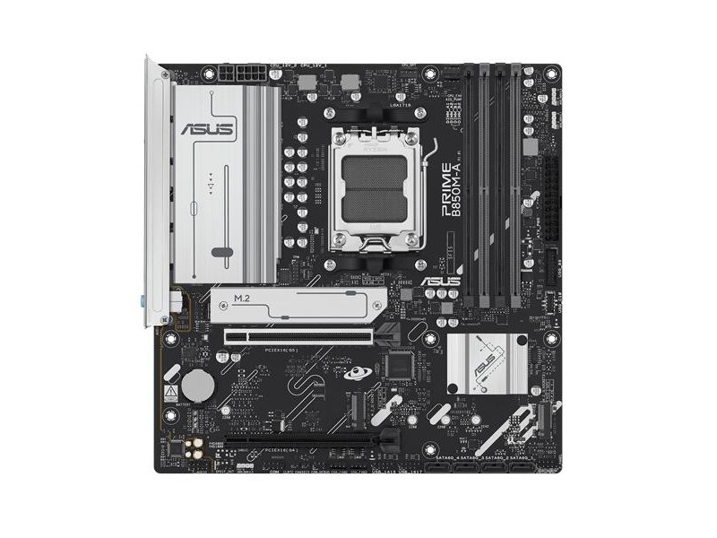 Материнская плата ASUS PRIME B850M-A-CSM, AM5, B850, 4*DDR5, 4*SATA, 3*M.2, 4*USB 3.2, 4*USB 2.0, 4*PCIx16, 2* DP+HDMI, mATX; 90MB1LQ0-M0EAYC