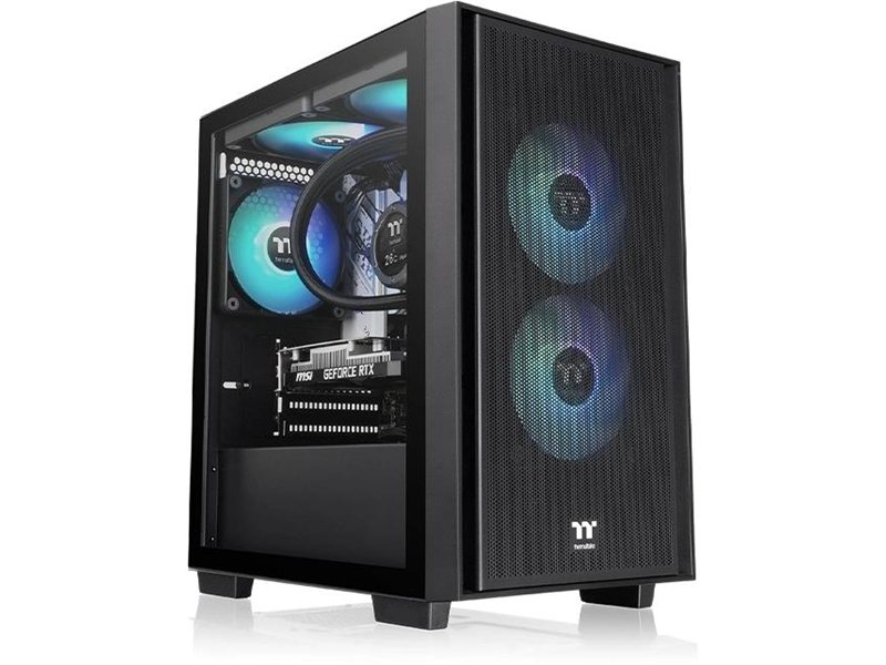 Корпус Thermaltake Versa H16 TG ARGB черный без БП mATX 4x120mm 2x140mm 1xUSB2.0 2xUSB3.0 audio bott PSU