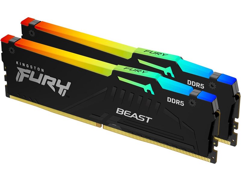 Память DDR5 2x32GB 6000MHz Kingston KF560C36BBEAK2-64 Fury Beast Black RGB RTL Gaming PC5-48000 CL36 DIMM UDIMM 288-pin 1.35В kit single rank с радиатором Ret