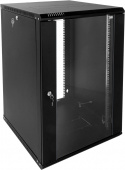 Шкаф коммутационный ЦМО ШРН-Эконом (ШРН-Э-18.650-9005) настенный 18U 600x650мм пер.дв.стекл 65кг черный 600мм 31.86кг 180град. 930мм IP20 сталь