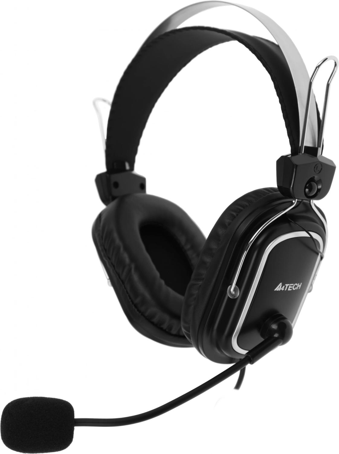 Наушники с микрофоном A4Tech HU-50 черный 2м накладные USB оголовье