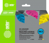 Картридж струйный Cactus CS-3JA25AE 963 желт.пигм. (11мл) для HP OfficeJet 9010/9012/9013/9014/9015/9016/9019/9020/9025 с чипом