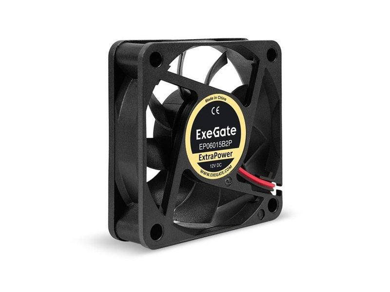 Exegate EX295226RUS Вентилятор 12В DC ExeGate ExtraPower EP06015B2P (60x60x15 мм, 2-Ball (двойной шарикоподшипник), 2pin, 5000RPM, 34dBA)