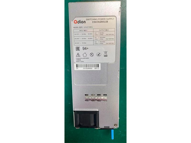 Блок питания серверный/ Server power supply Qdion Model U1A-D1300-L P/N:99MAD11300I1170114 CRPS 1U Module 1300W Efficiency 80 Plus Platinum, Gold Finger (option), Cable connector: C14