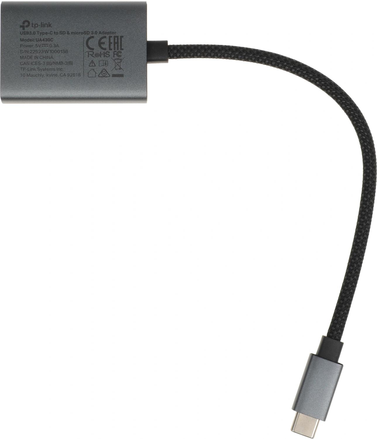 Устройство чтения карт памяти USB Type-C TP-Link UA430C серый