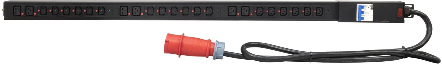 Блок распределения питания Powercom PDU-32AV24-18C3-6C9-3P верт.размещ. 18xC13 6xC19 3x32A IEC 60309 2м