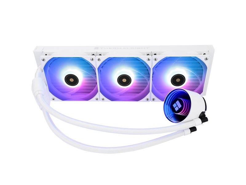 Водяное охлаждение для процессора/ Water Cooling System Thermalright Frozen Notte 360 White Argb V2 (360mm, White, ARGB/ Fans: 3x120mm, 72.37CFM, 27.7dBA, 2000RPM/ Pump height 54mm, 28dBA, 5300RPM, Rad thickness 27mm/ S: 1200, 1700, 1851, 2011, 2066, 115X