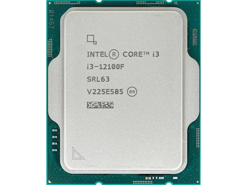 Процессор CPU Intel Core i3-12100F (3.3GHz/12MB/4 cores) LGA1700 OEM, TDP 60W, max 128Gb DDR5-4800, DDR4-3200,  CM8071504651013SRL62, 1 year