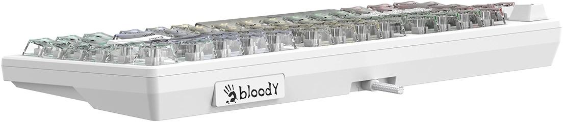 Клавиатура A4Tech Bloody MS76 механическая белый USB Multimedia for gamer LED (MS76) кабель 1.8м