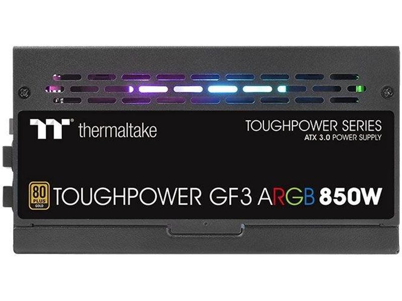 Блок питания Thermaltake ATX 850W Toughpower GF3 ARGB 80+ gold 24pin APFC 140mm fan color LED 12xSATA Cab Manag RTL