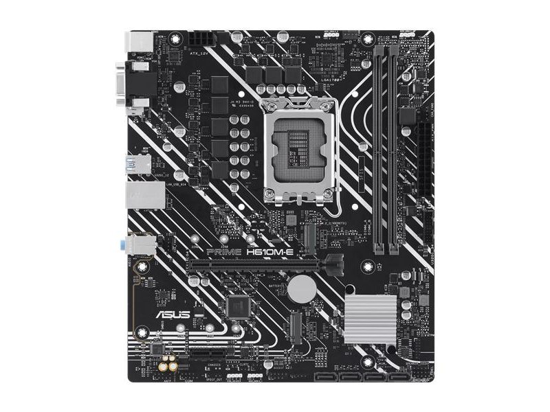 Материнская плата ASUS PRIME H610M-E-CSM, LGA1700, H610, 2*DDR5, 4*SATA, 2*M.2, 2*USB 3.2, 2*USB 2.0, 1*PCIx16, 1*PCIx1, DP+VGA+HDMII, mATX; 90MB1G10-M0EAYC