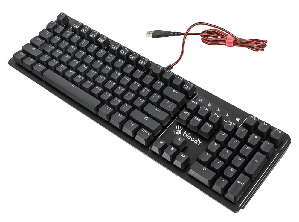 Клавиатура A4Tech B975 механическая черный USB Multimedia for gamer LED (подставка для запястий) кабель 1.8м