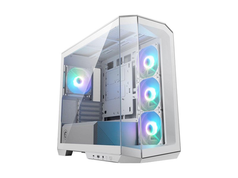 Корпус MSI MAG Pano M100R PZ White , Micro-ATX, 1xUSB 3.2 Gen 1, 1xUSB 3.2 Gen2 Type-C, 4x120mm ARGB Fan, ARGB+PWM Control Board, TG, WHITE